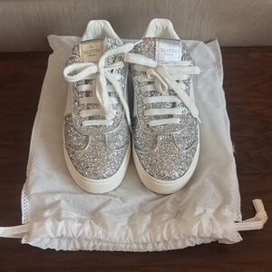 Valentino Glittering Silver Sneakers